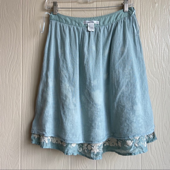 Anthropologie Blue Tassel Embroidered Skirt - Picture 15 of 15